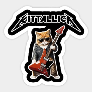 Cat Playing Guitar Sticker